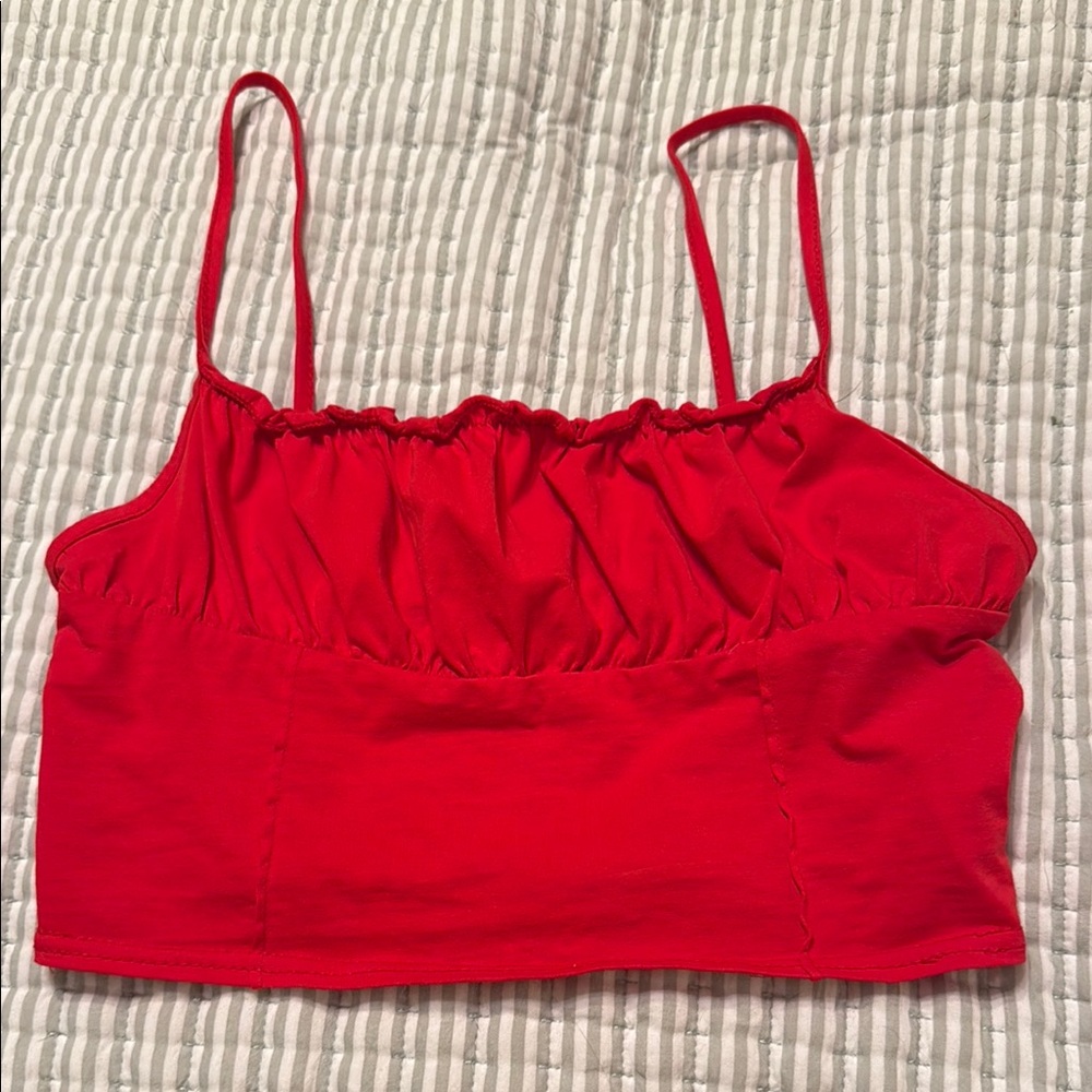 Princess Polly Tilly Top Red Ruched Crop Top